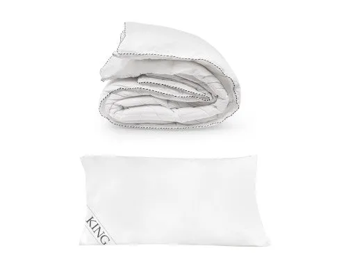 Royal Comfort 250GSM Bamboo Blend Quilt With 1100GSM King Size Hotel Pillow Bedding Set