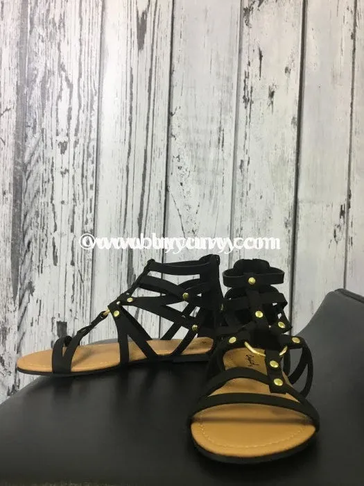 SALE!! SHOES {Qupid} Black With Gold Center Accent