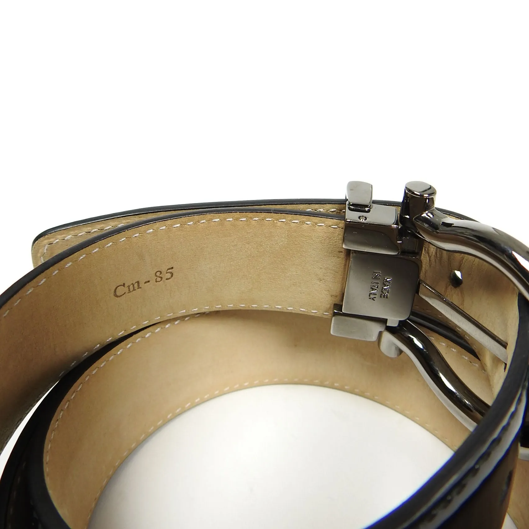 Salvatore Ferragamo Patent Leather Belt Size 85
