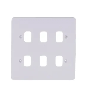 Schneider Electric GGBL06G Lisse White Moulded 6G Grid Front Plate
