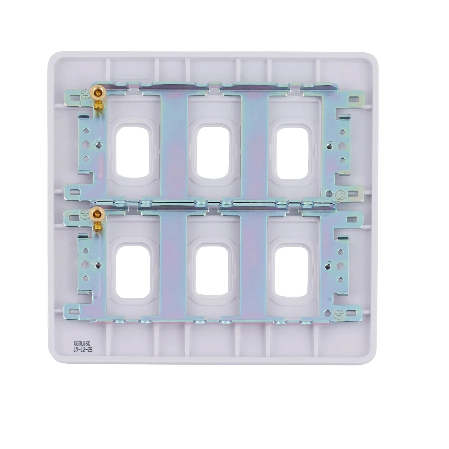 Schneider Electric GGBL06G Lisse White Moulded 6G Grid Front Plate