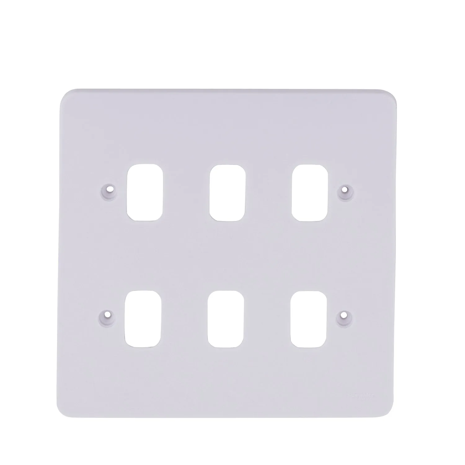 Schneider Electric GGBL06G Lisse White Moulded 6G Grid Front Plate
