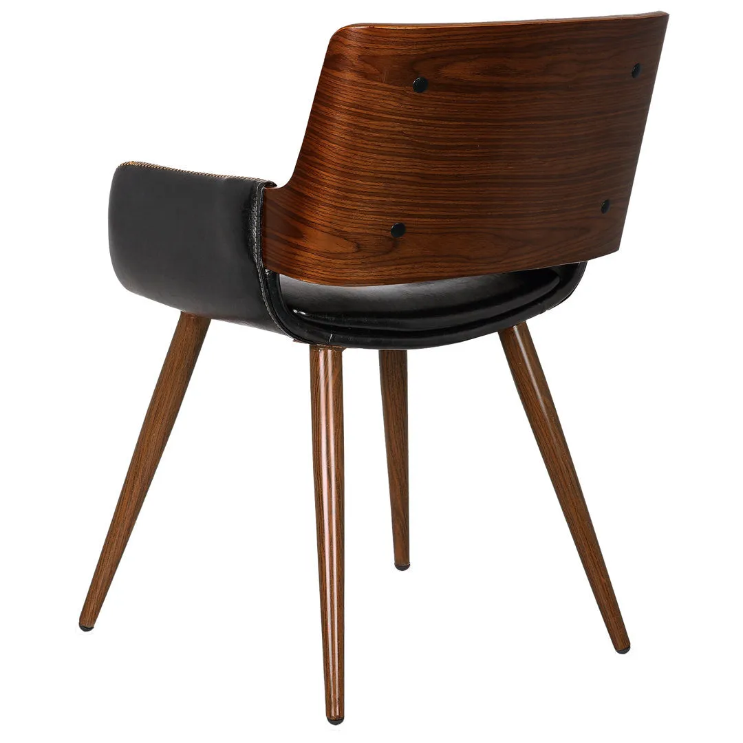 Seagraves Faux Leather Mid-Century Dining Chair Mercury Row® Upholstery Color: Polished Obsidian Faux Leather