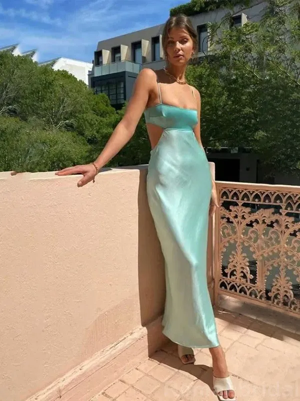 Sexy Spaghetti Straps Mermaid Spa Long Evening Prom Dress Online, OL143
