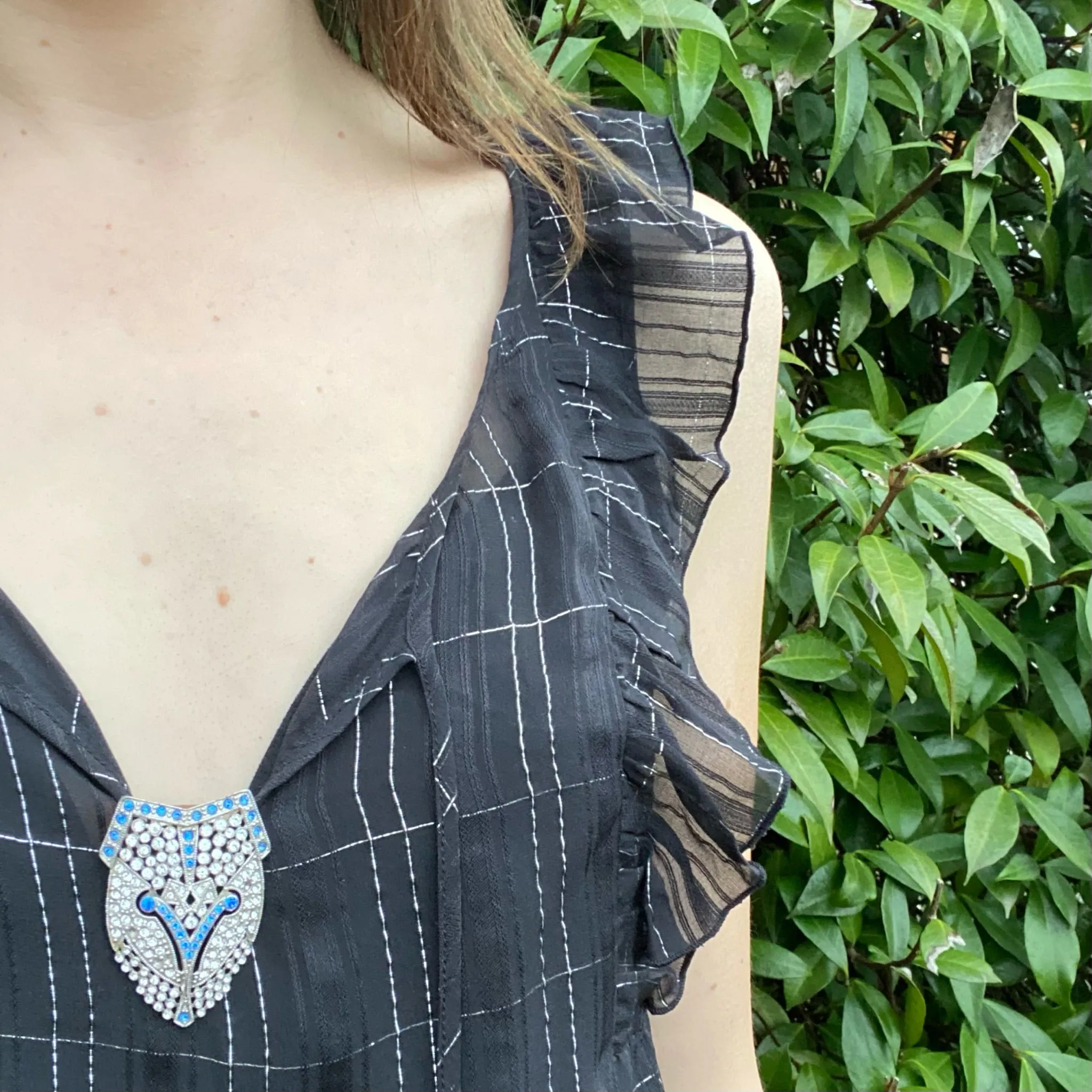 Shield Shaped Sparkling Deco Dress Clip