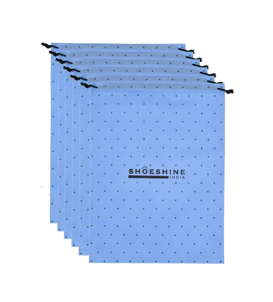 SHOESHINE Shoe Bag (Pack of 12) Shoe Storage bag for home & travel - Blue Dot