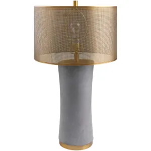 Sleek Cement & Metal Accent Lamp