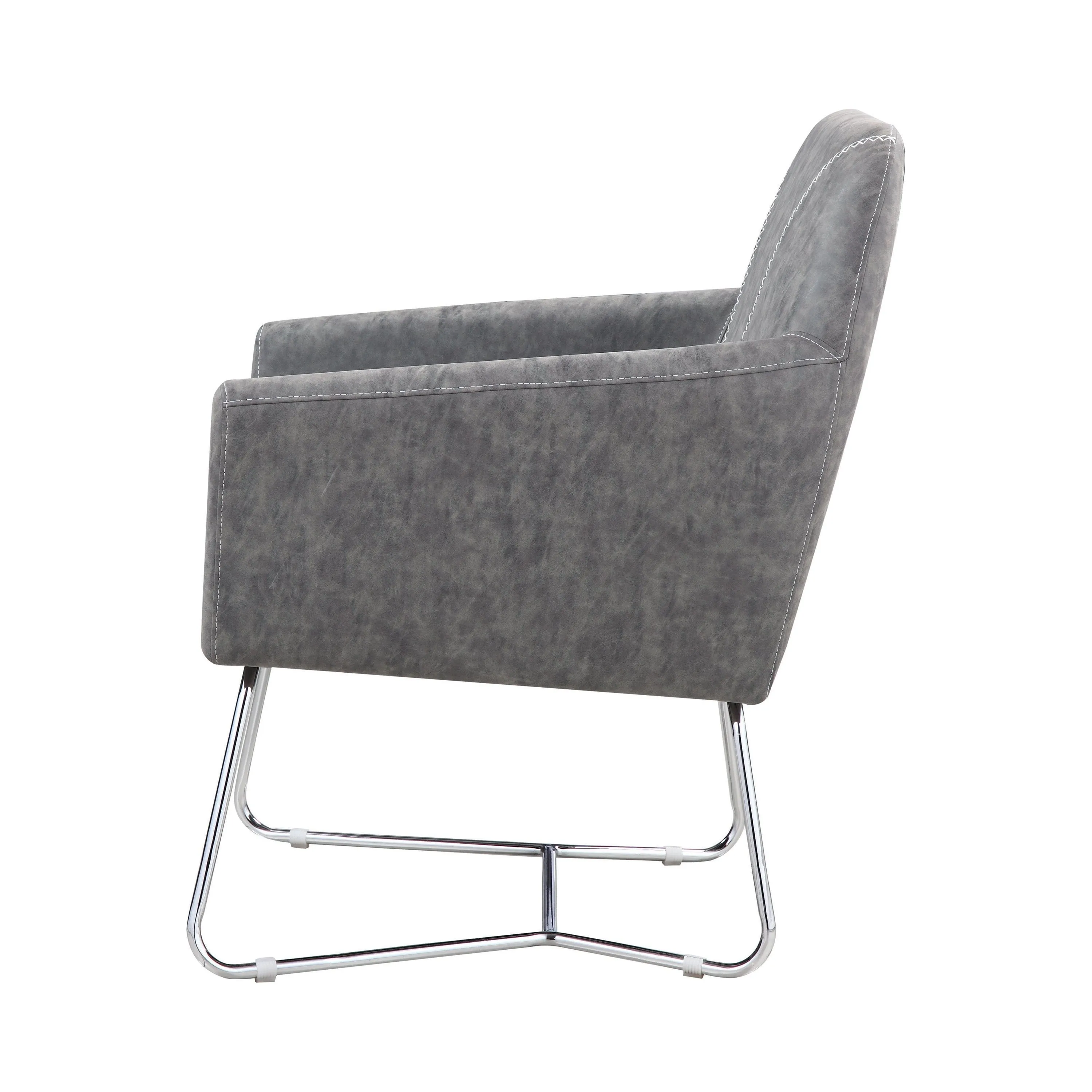 Sloped Arm Upholstered Accent Chair Grey - 903850