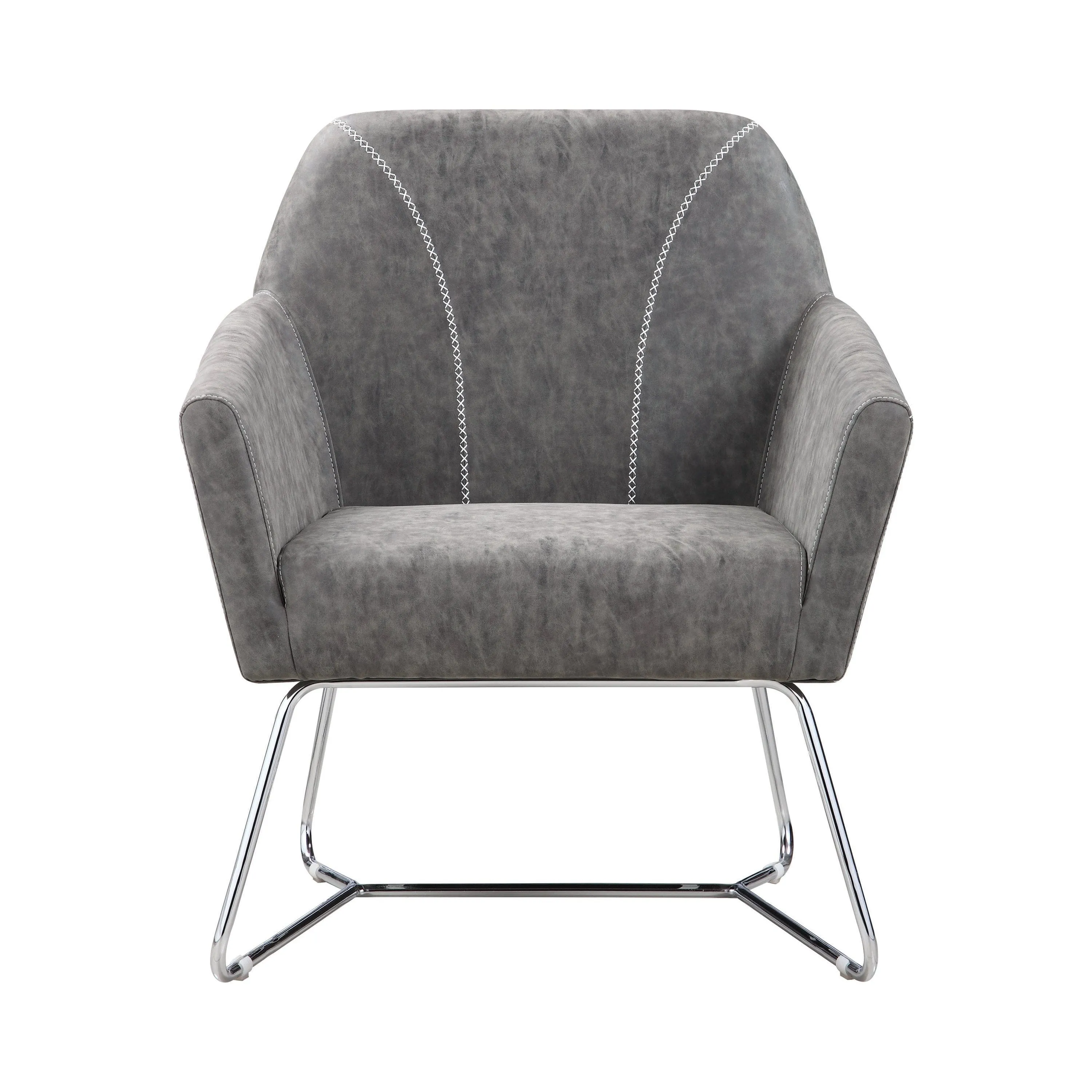 Sloped Arm Upholstered Accent Chair Grey - 903850