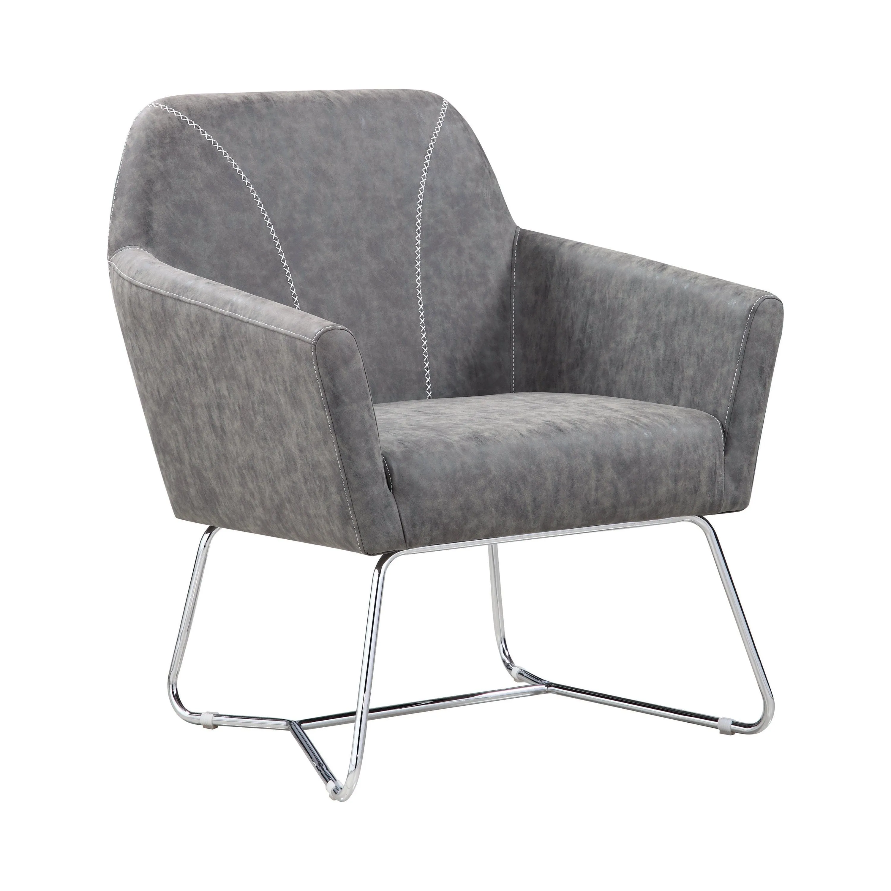 Sloped Arm Upholstered Accent Chair Grey - 903850