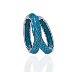 Snakeskin Robin Blue Hoop-Eze Earrings