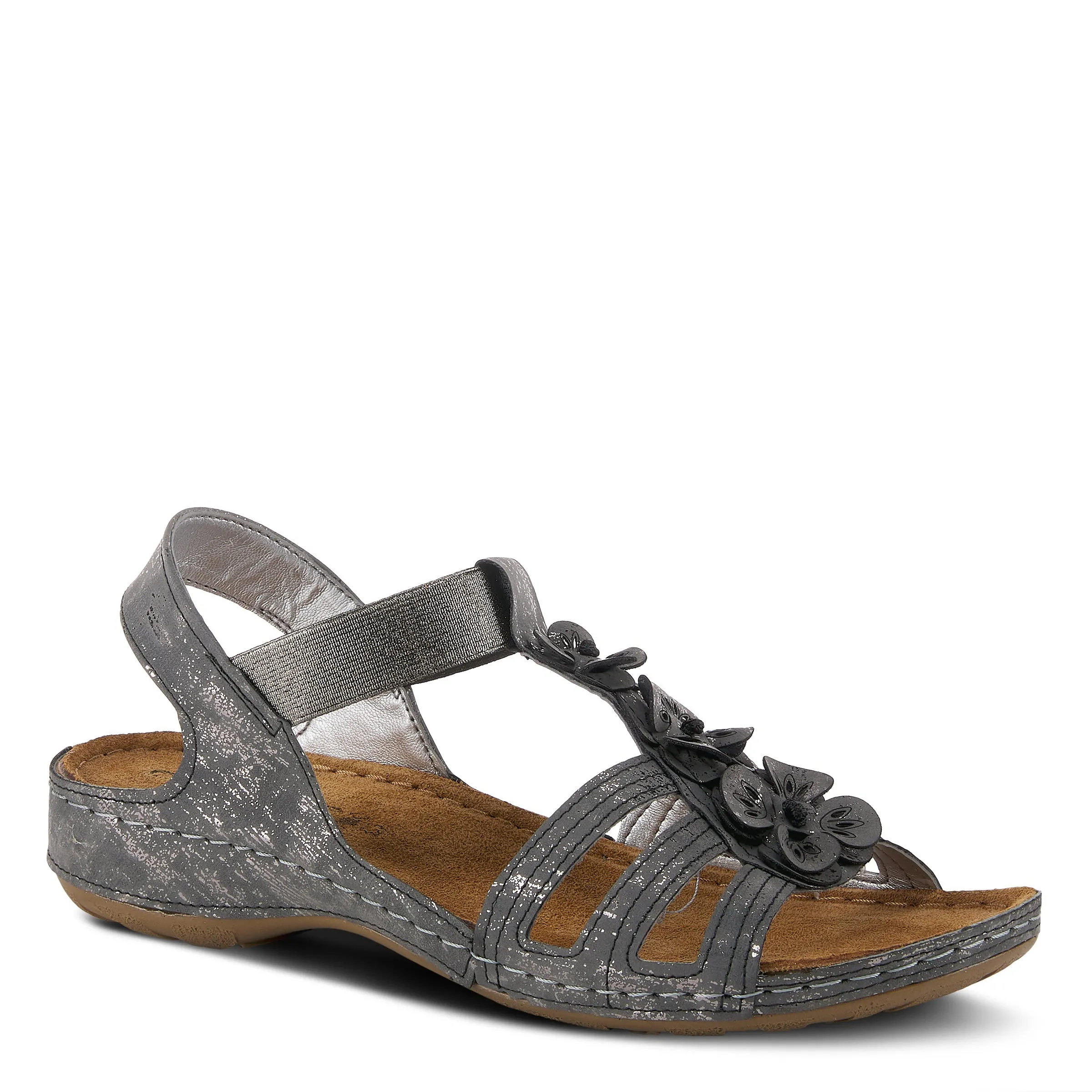 Spring Step Shoes  Flexus Adede Slingback Sandal Women’s Leather Floral 1.5"