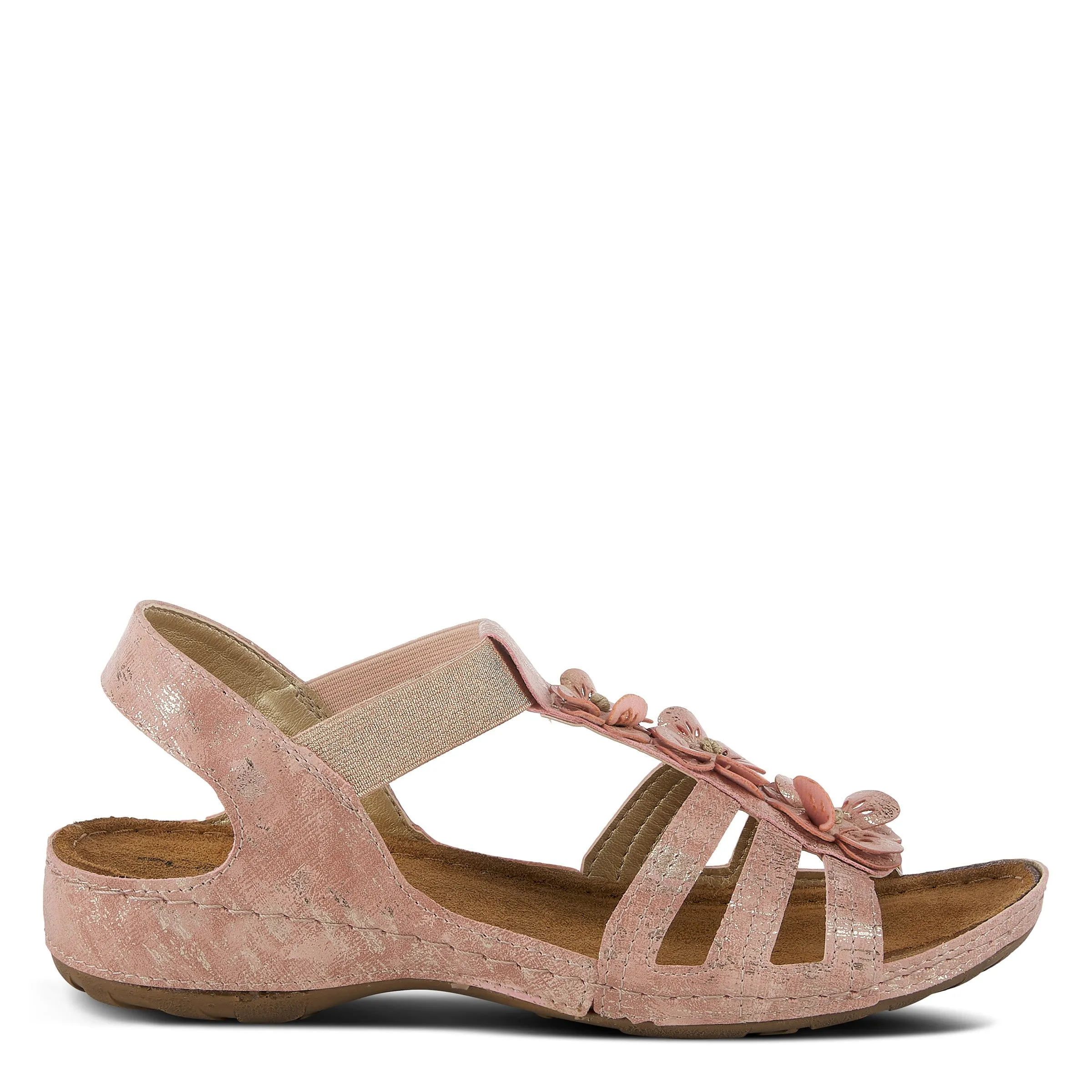 Spring Step Shoes  Flexus Adede Slingback Sandal Women’s Leather Floral 1.5"