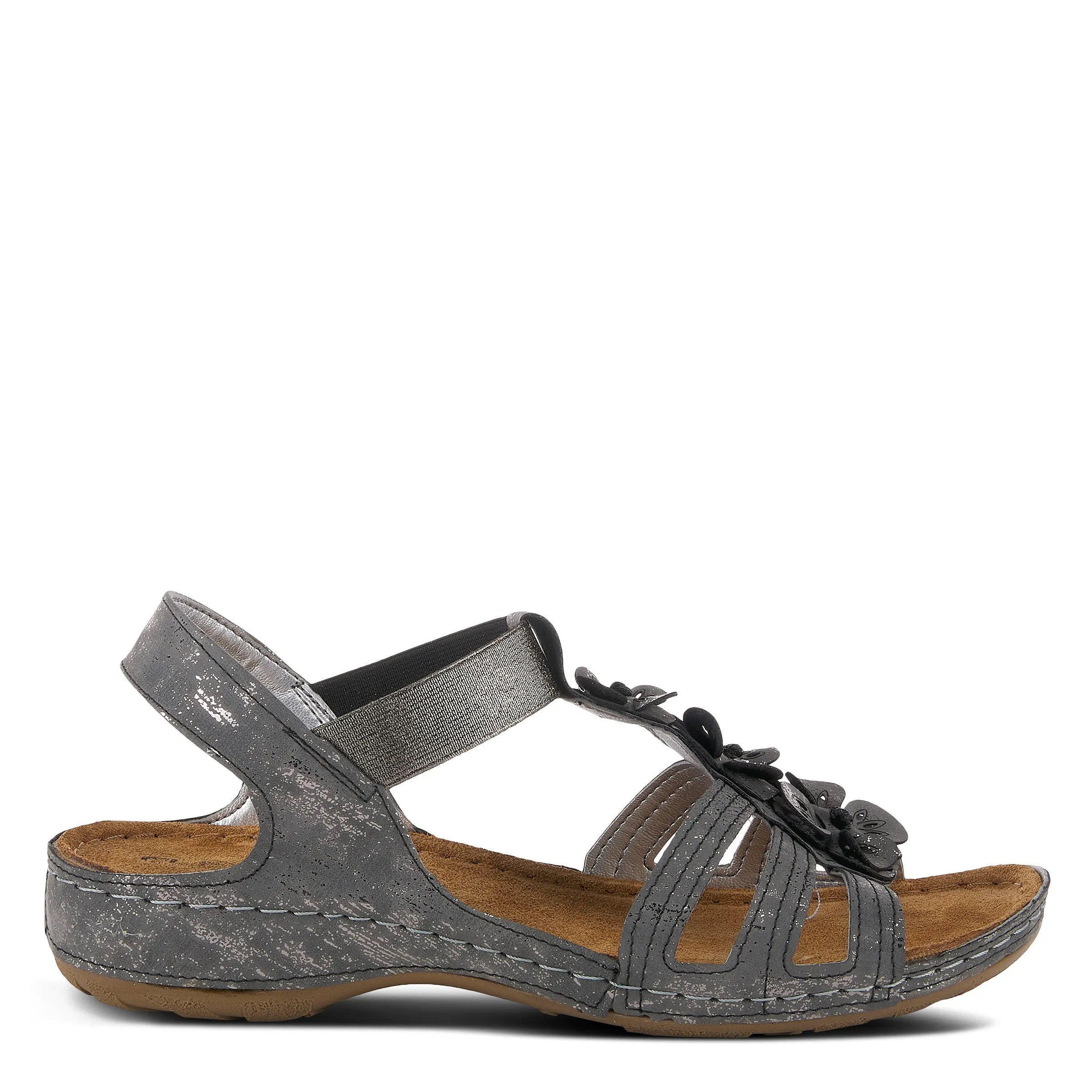 Spring Step Shoes  Flexus Adede Slingback Sandal Women’s Leather Floral 1.5"