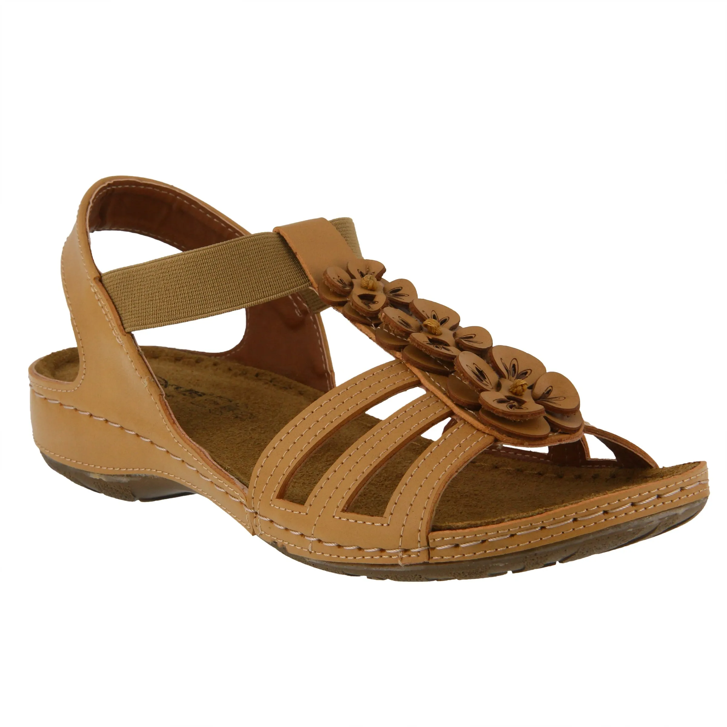 Spring Step Shoes  Flexus Adede Slingback Sandal Women’s Leather Floral 1.5"