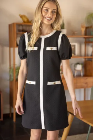 SS Contrast Button Dress
