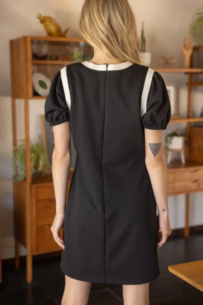 SS Contrast Button Dress