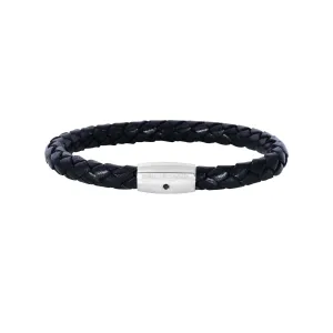 Sterling Silver Men's Leather Bracelet