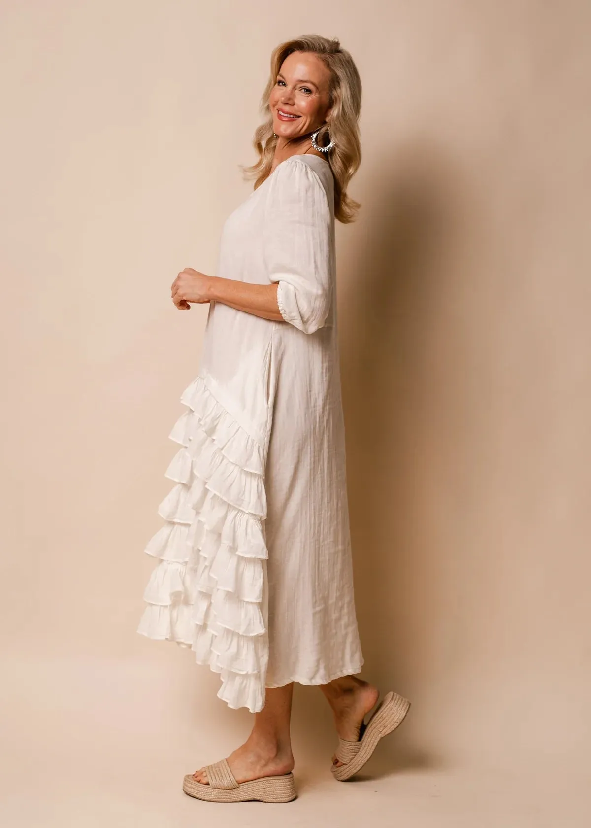 Stone Cotton Dress - Cream