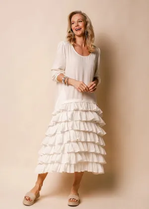 Stone Cotton Dress - Cream