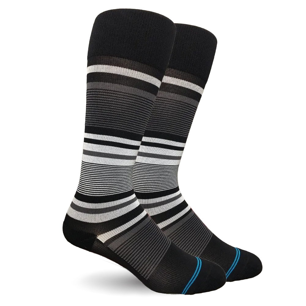 Stripe Cotton Black/Grey Energy Socks