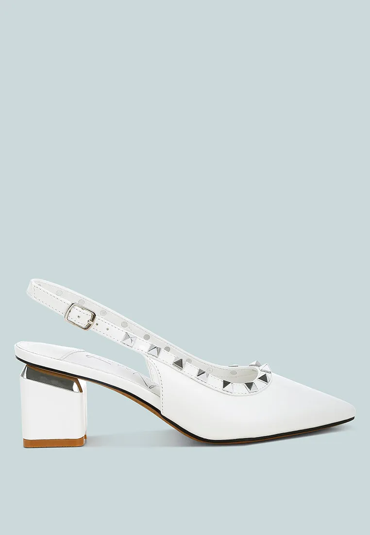 Stud Embellished Slingback Sandals By MODE