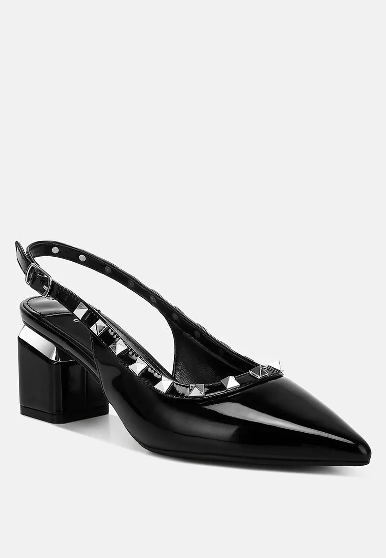 Stud Embellished Slingback Sandals By RAG