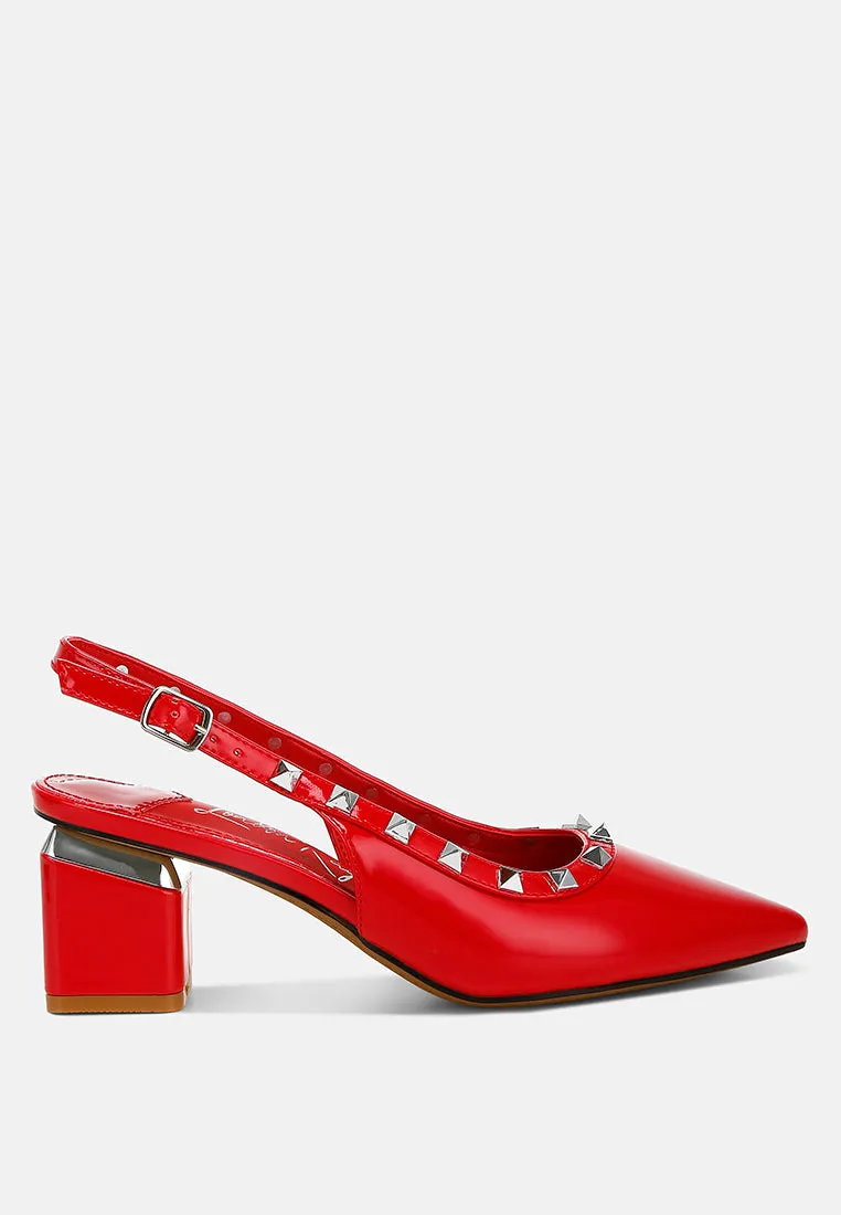 Stud Embellished Slingback Sandals By RAG