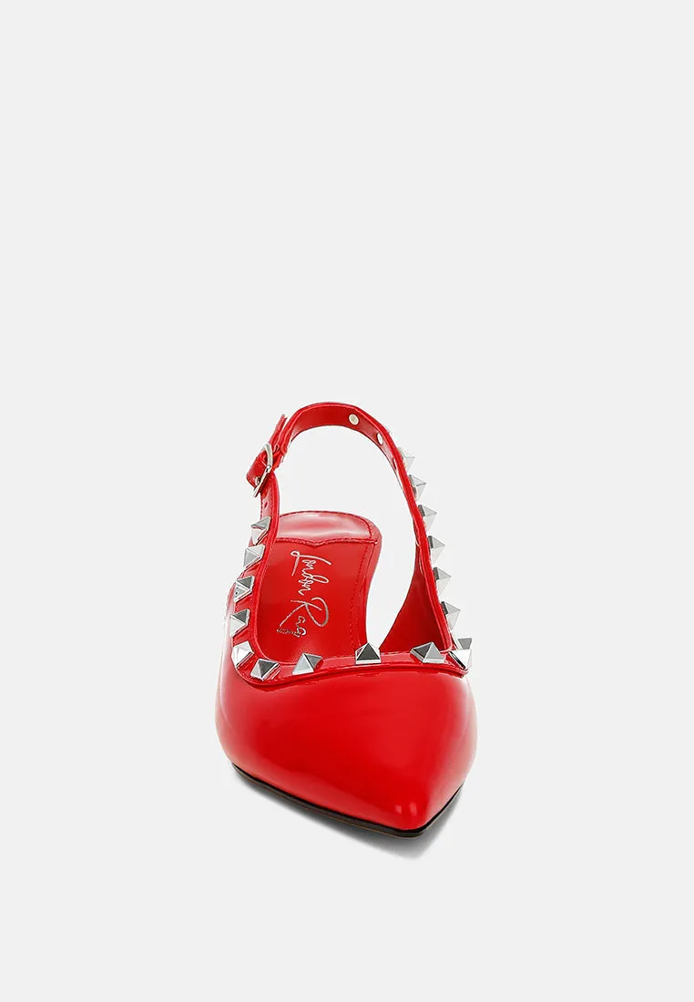 Stud Embellished Slingback Sandals By RAG