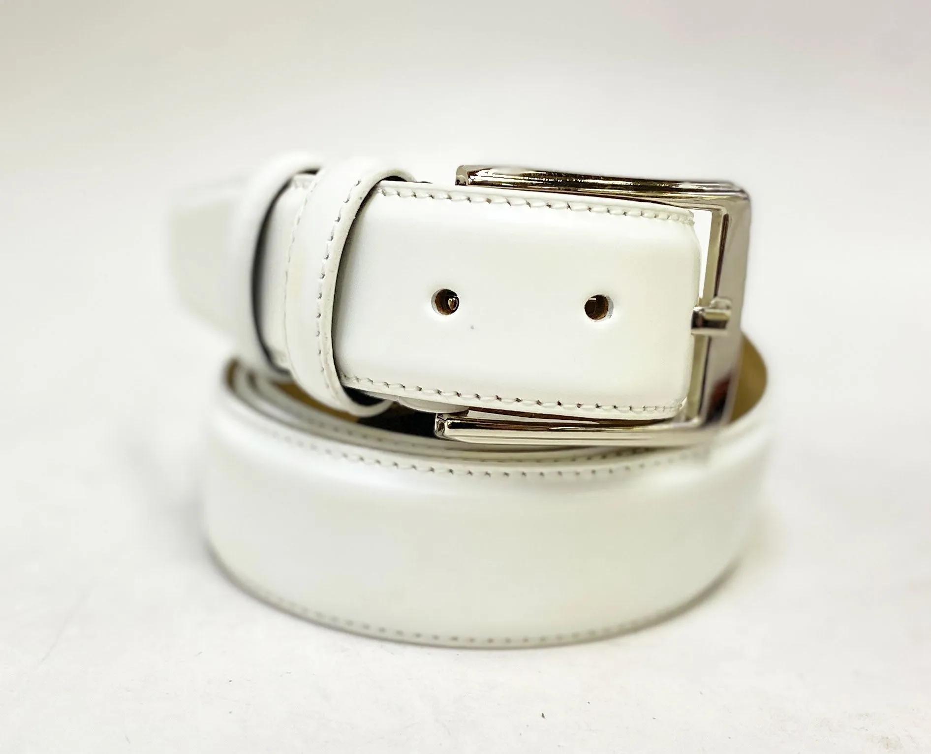 Style: C Collection Patent Leather Belt White