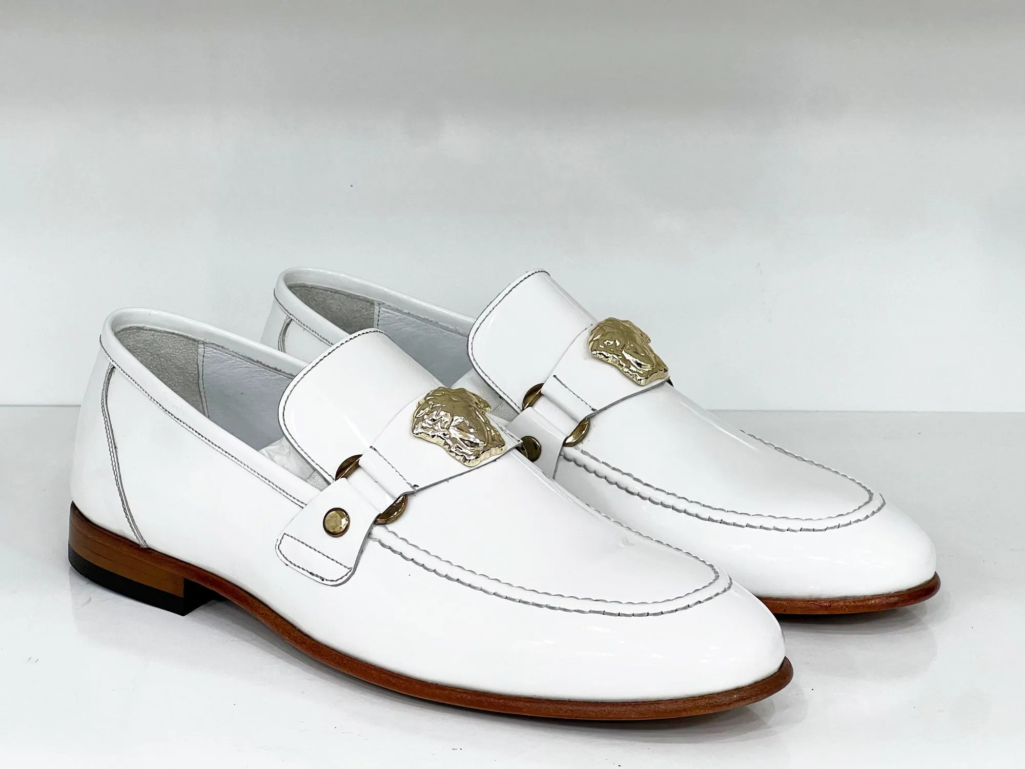 Style: C Collection Patent Leather Belt White
