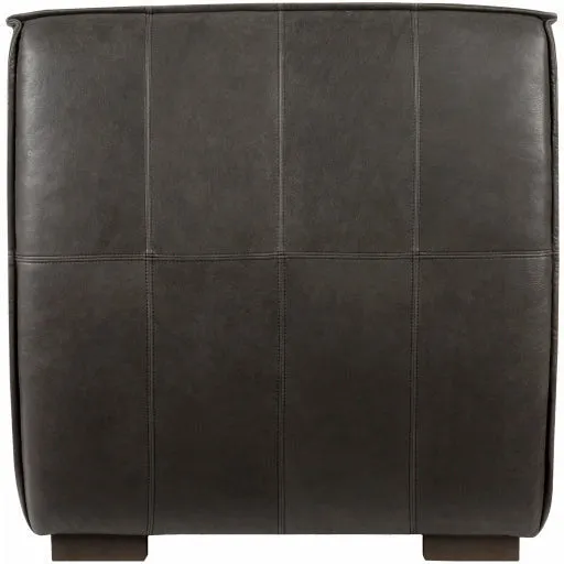 Surya Belfort Modern Channeled Black Leather Accent Chair
