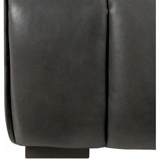 Surya Belfort Modern Channeled Black Leather Accent Chair