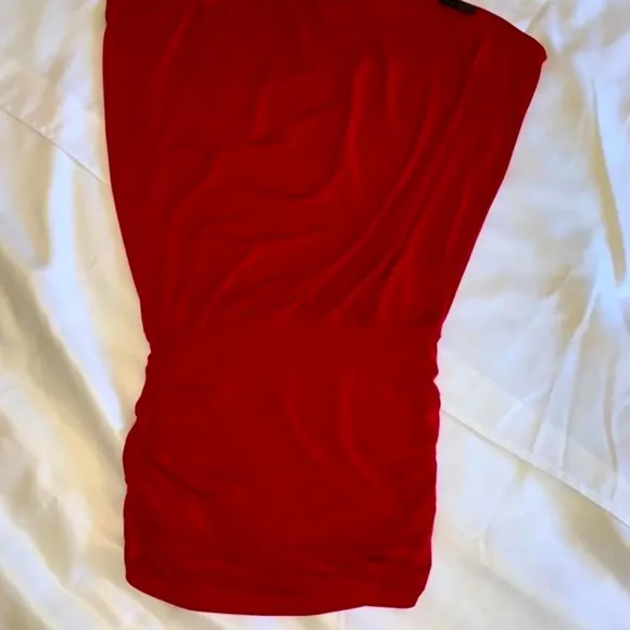Symphony One Shoulder Red Cocktail Dress