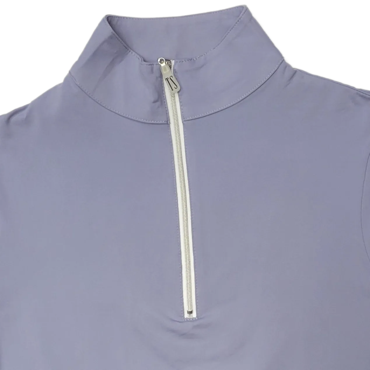 Tailored Sportsman IceFil Short Sleeve Riding Shirt - Lilac w/ Silver Zipper