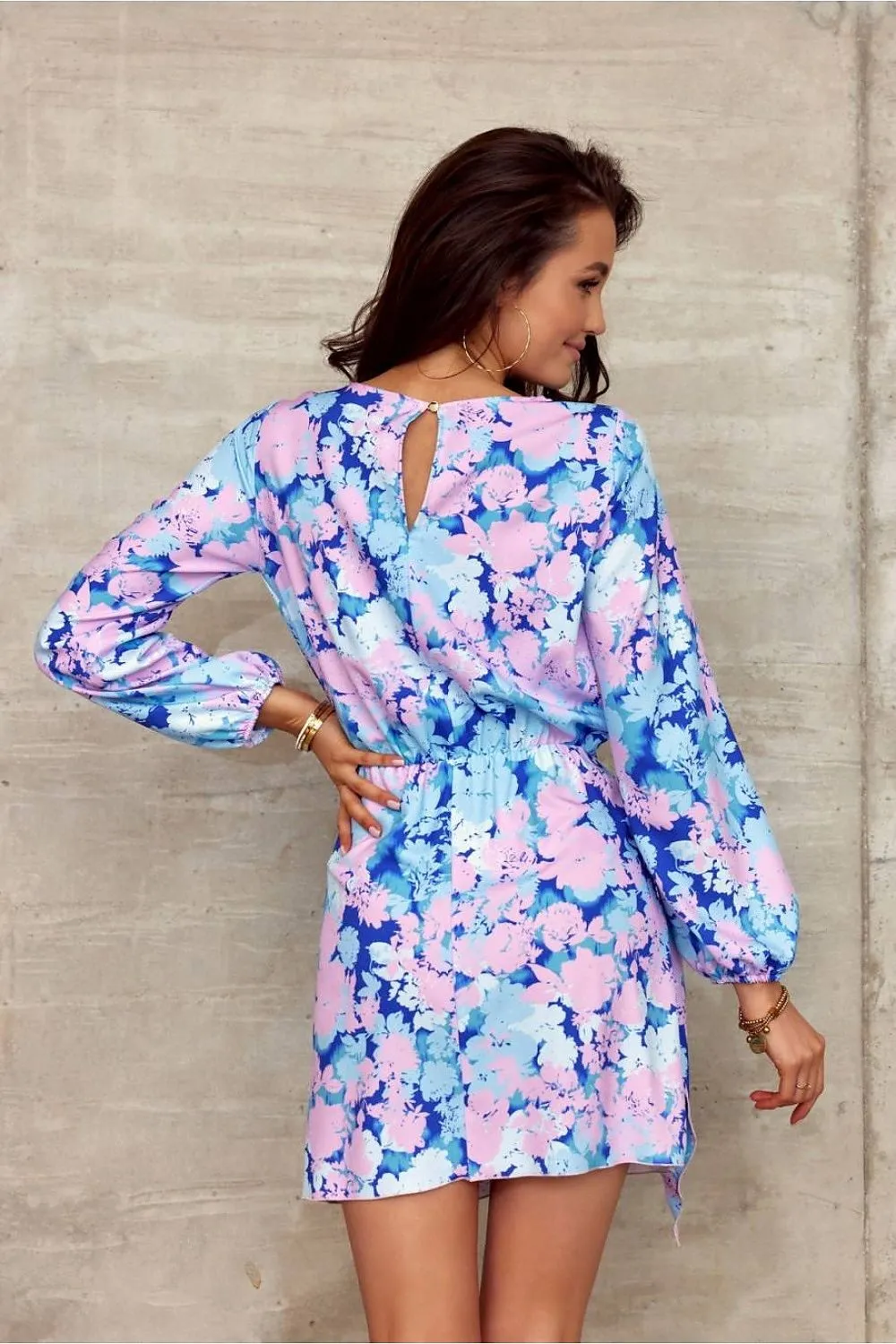 Teardrop Neckline Mini Dress