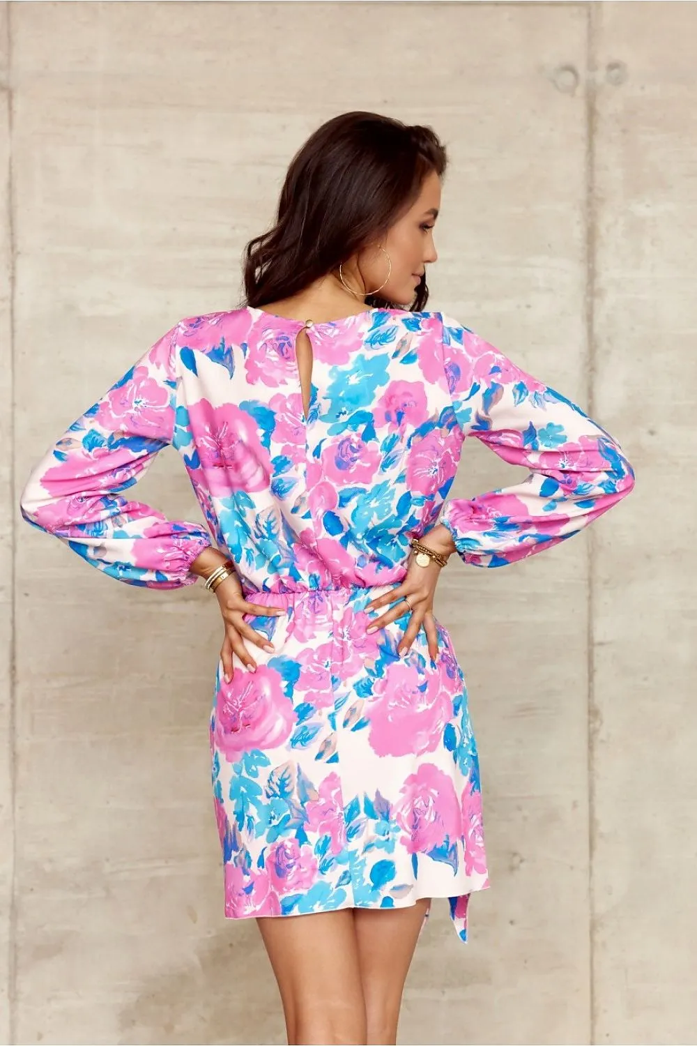 Teardrop Neckline Mini Dress