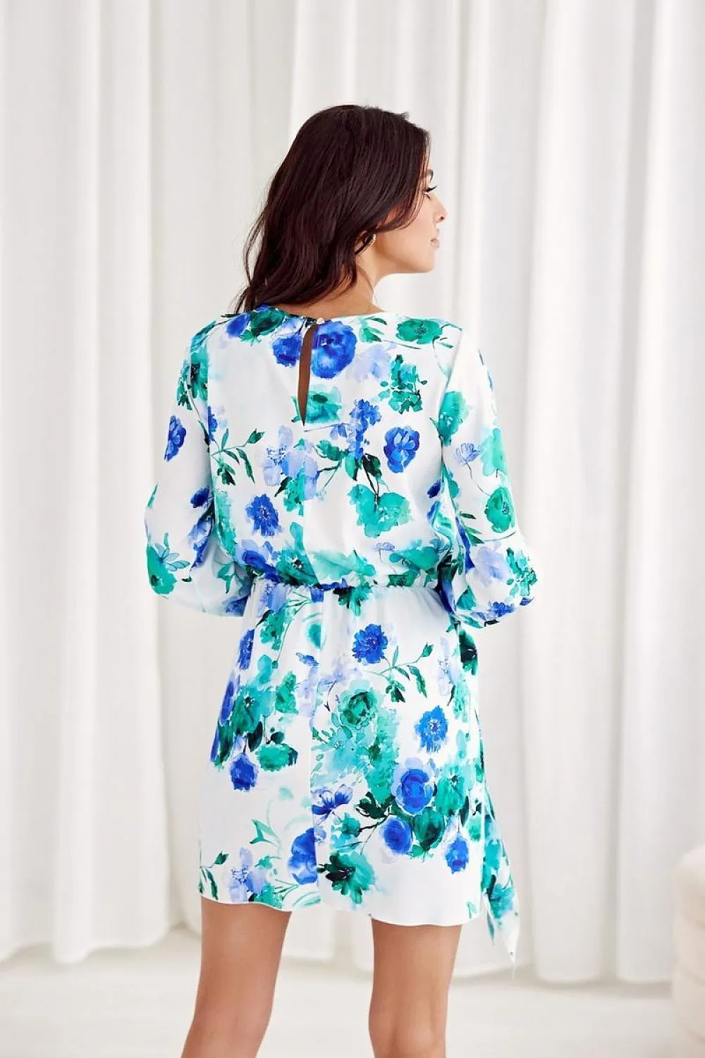 Teardrop Neckline Mini Dress