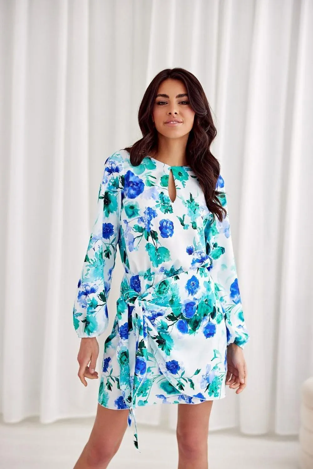 Teardrop Neckline Mini Dress