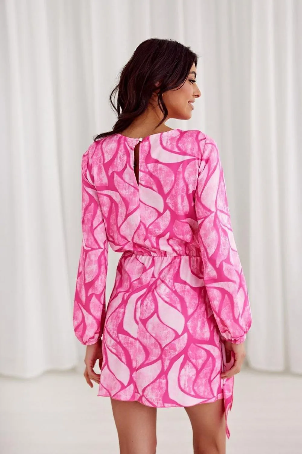 Teardrop Neckline Mini Dress