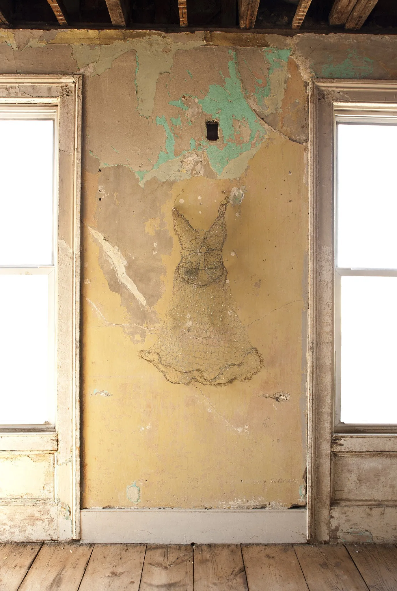 Textere Cupre Sculptural Dress Installed at Home