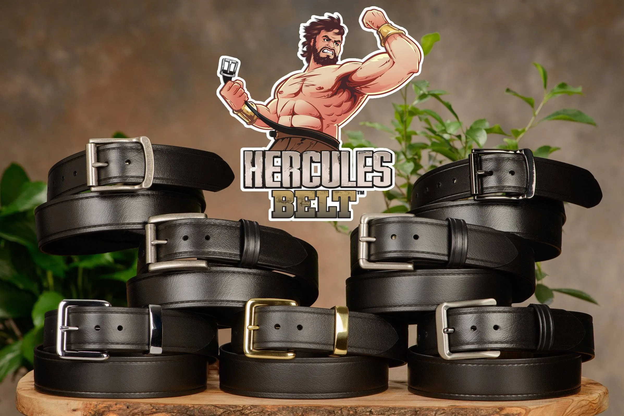 The Hercules Belt™ -  Black With Gunmetal Hercules Buckle 1.50" (H200)