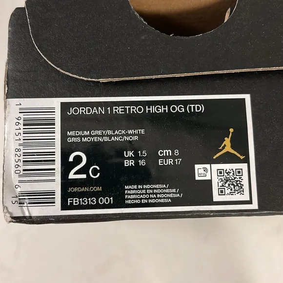 Toddler Nike Air Jordan 1 Retro High OG Shoes ‘Twist 2.0' FB1313 001 Size 2C NEW