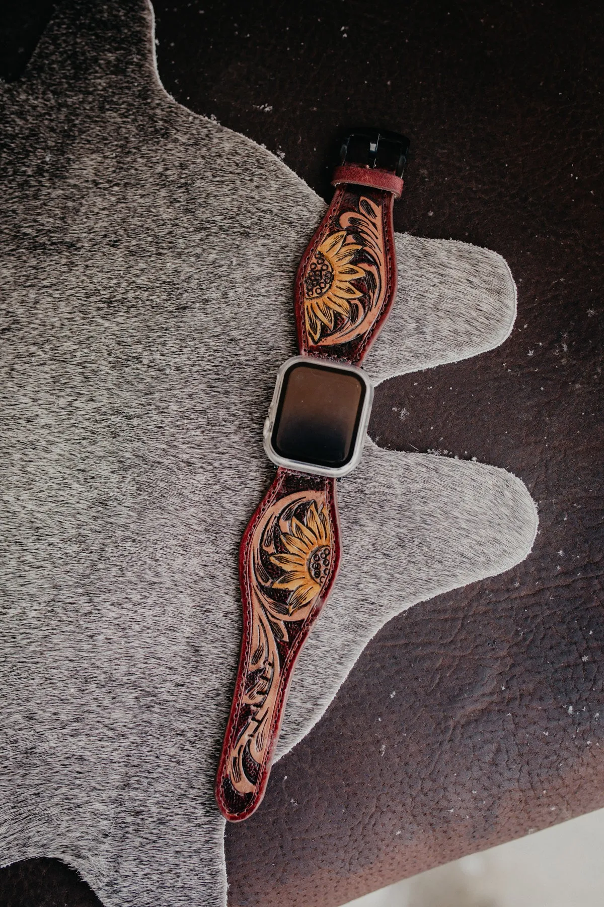 Tooled Leather Watch Band 42mm (2 Options)