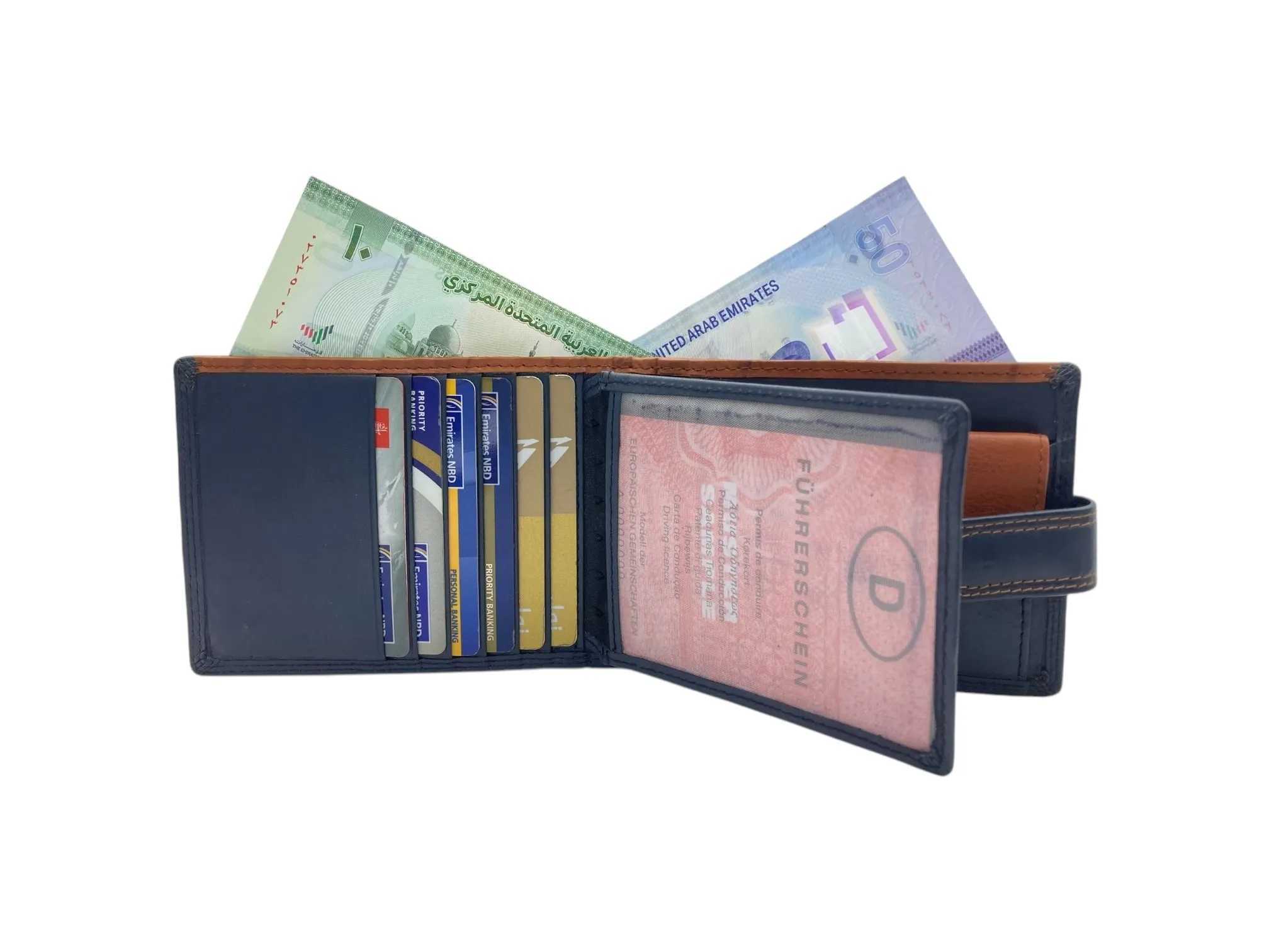 Top Grain Napa Leather Card & Coin Billfold Wallet # 1909L