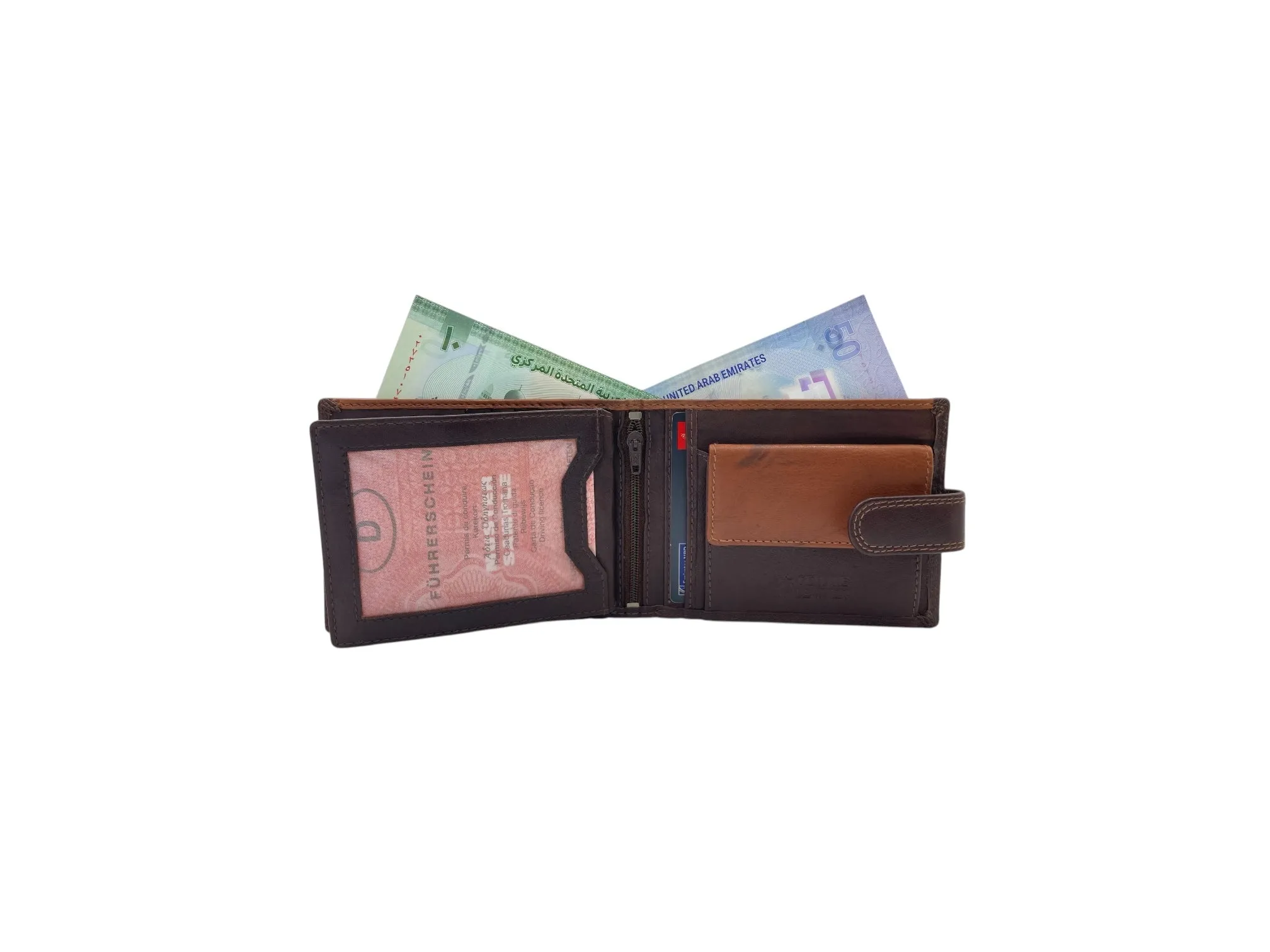 Top Grain Napa Leather Card & Coin Billfold Wallet # 1909L