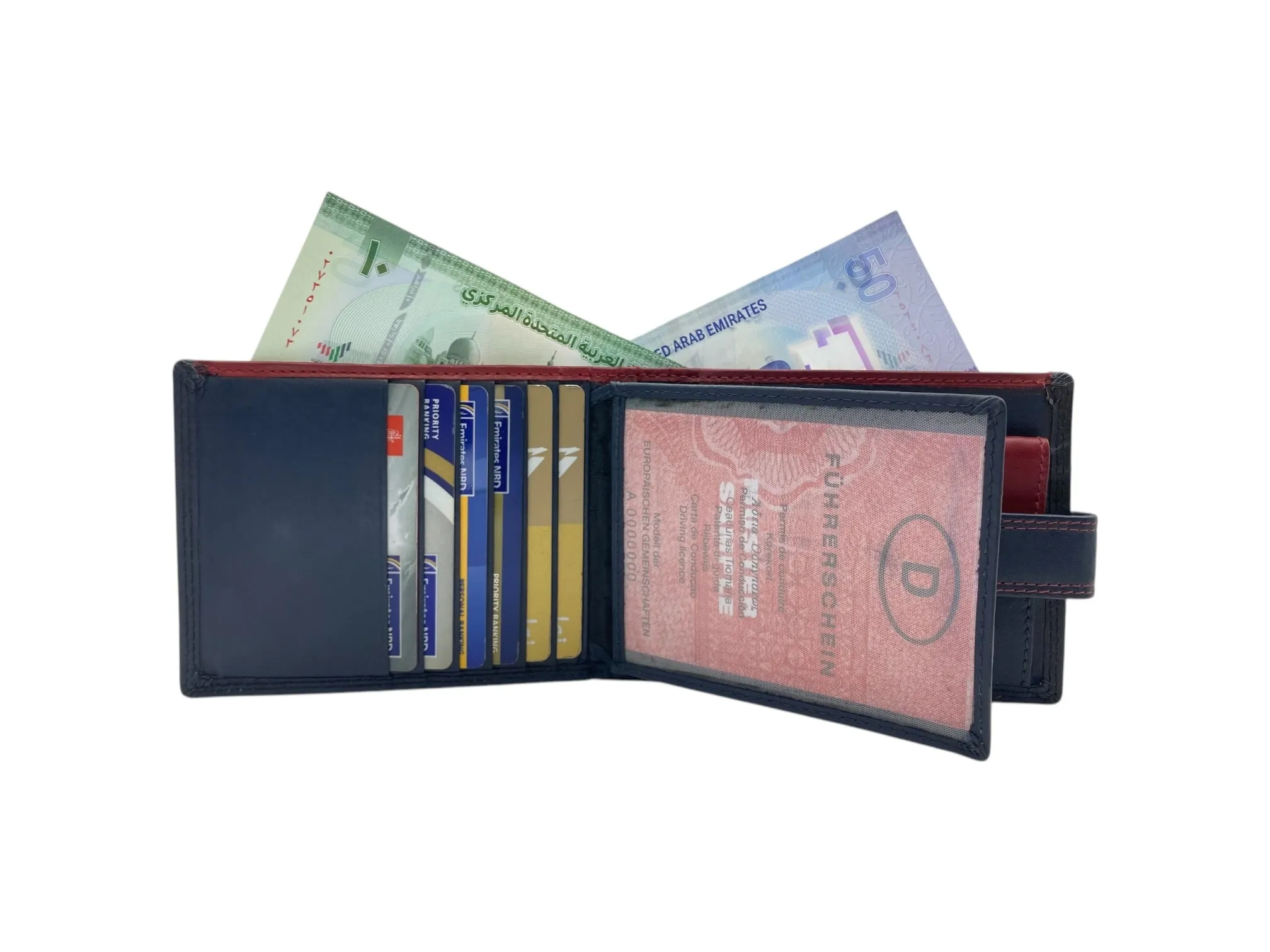 Top Grain Napa Leather Card & Coin Billfold Wallet # 1909L