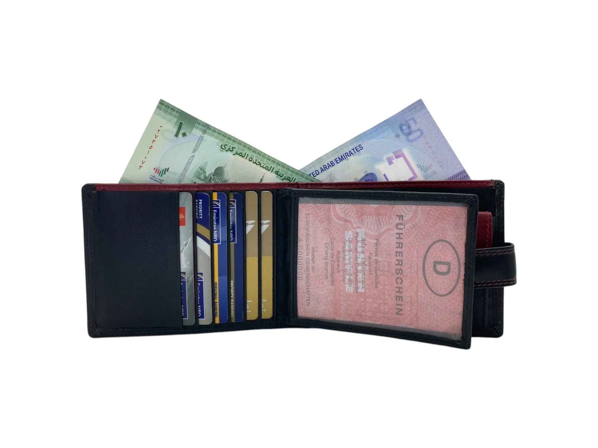 Top Grain Napa Leather Card & Coin Billfold Wallet # 1909L