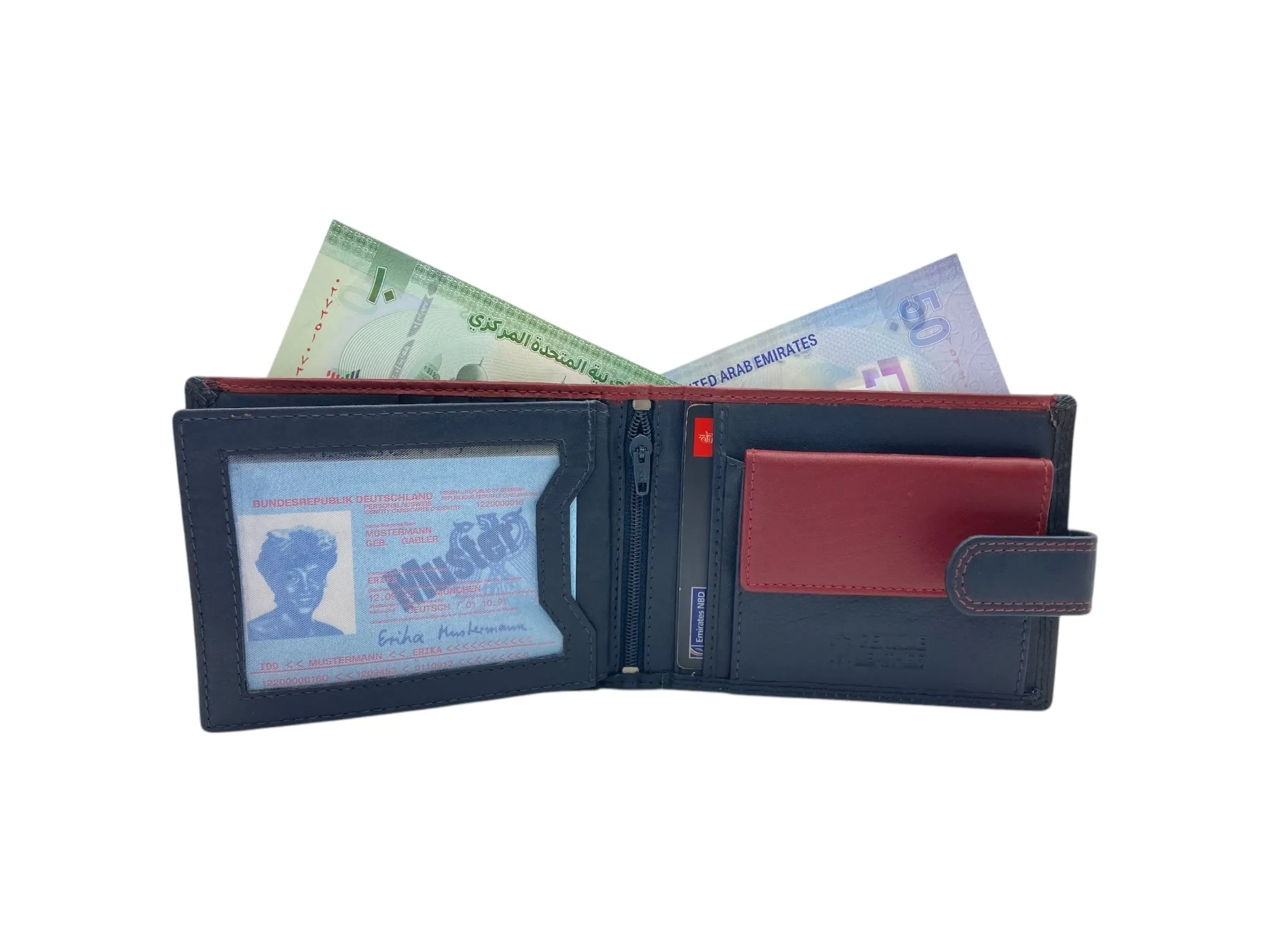 Top Grain Napa Leather Card & Coin Billfold Wallet # 1909L