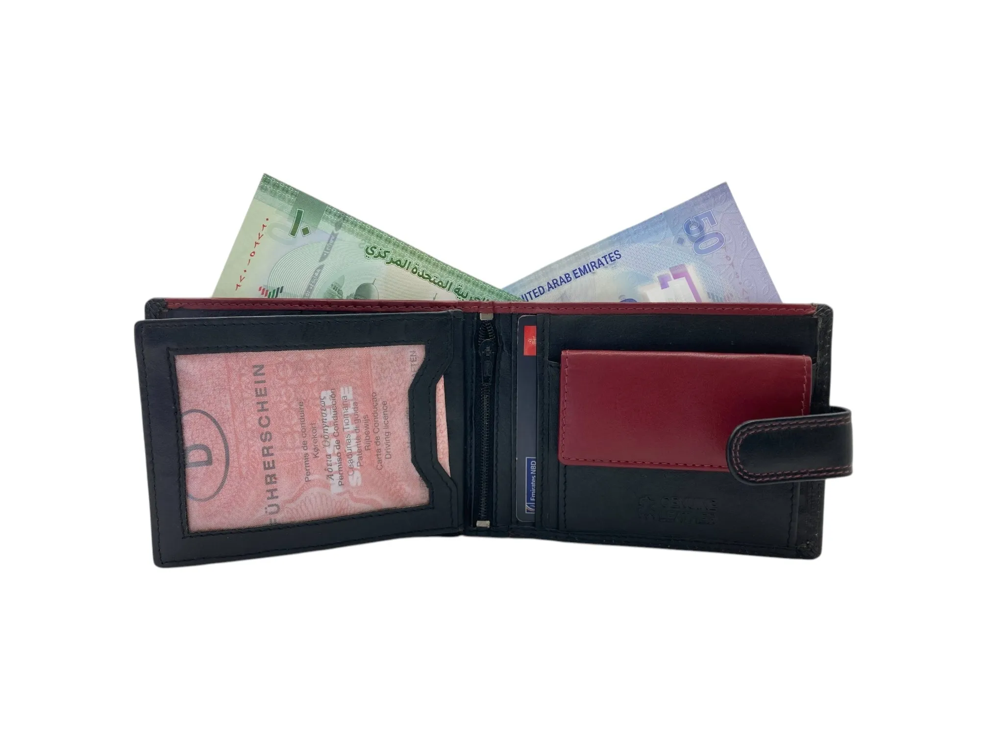 Top Grain Napa Leather Card & Coin Billfold Wallet # 1909L